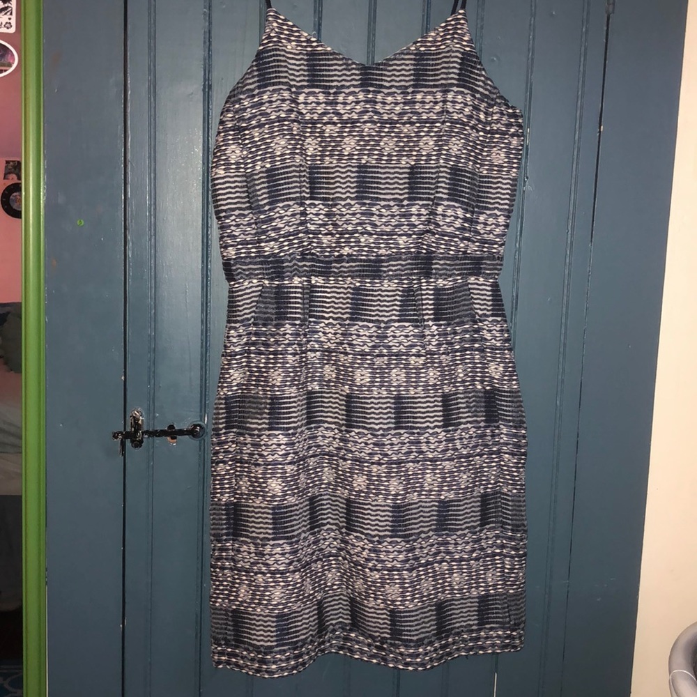 Navy blue textured cocktail dress